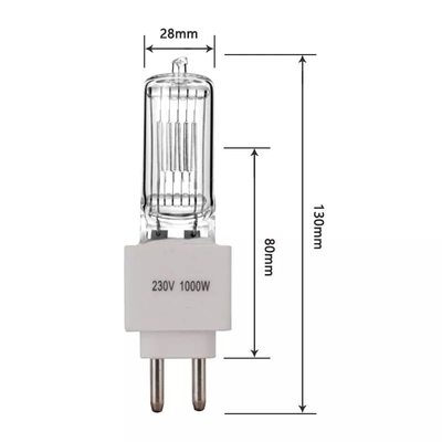 230V 1000W Quartz Halogen Bulb Quartz Lamp Halogen Light Untuk Penerangan Panggung