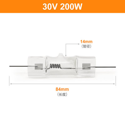 30V 200W Tampilan Halogen Kecil Lampu Optik 250W Quartz Halogen Bulb