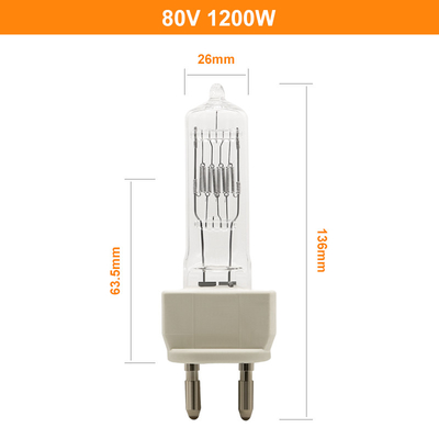 80V 1200W 230v 1000w Lampu Halogen G22 Dua Pin Bohlam Halogen