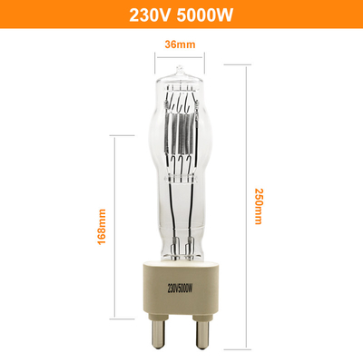 230V 5000W G38 ​​Studio Quartz Light Bulb Boat Lampu Halogen 180mm 125000lm