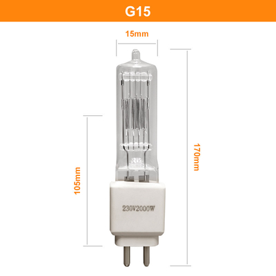 110V 230v 2000w Halogen Bulb Quartz Lamp G15 3200K Untuk Film Studio Theater