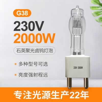 230v Lampu Halogen Tegangan Tinggi 2000 Watt Bulb G38 Berakhir Tunggal