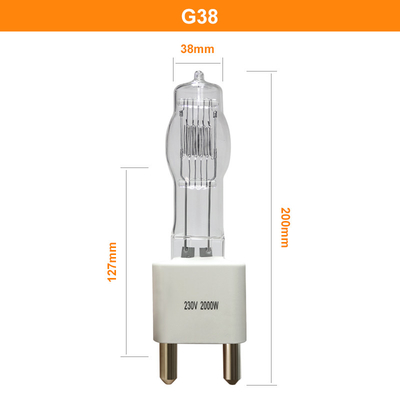 230v Lampu Halogen Tegangan Tinggi 2000 Watt Bulb G38 Berakhir Tunggal