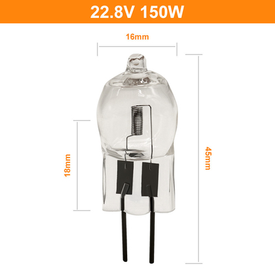 22.8V 150 Watt Quartz Bulb 150w Tungsten Halogen Lamp Bulb G6.35 6000Lm