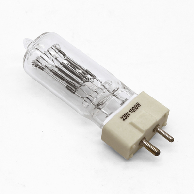 230V Gy9.5 Basis Halogen Quartz Bulb 1000w Lampu Studio Tahap Berakhir Tunggal 3200K