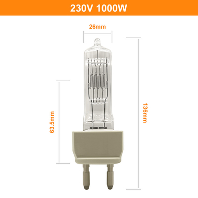 Lampu Halogen Tungsten 230V 1000W Untuk Spektrofotometer G22