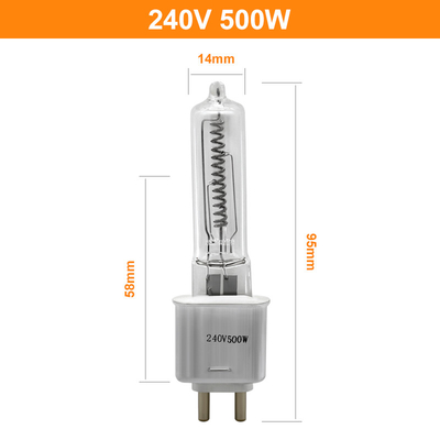 240V 500 Watt Quartz Halogen Bulb Lumens Tinggi G9.5 Pemanasan Inframerah Video TV Teater