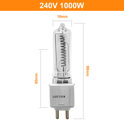 G9.5 240V 1000w Tungsten Halogen Lamp Single Ended Stage Dan Lampu Studio