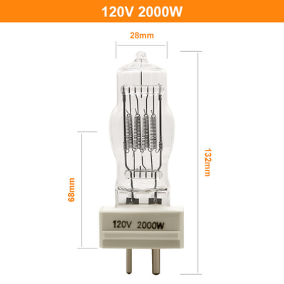GY16 2000W 120v Halogen Bulb Lampu Sorot Laut CE Disetujui