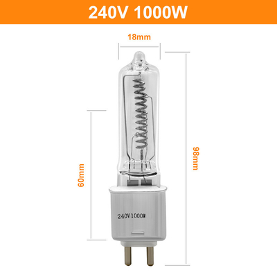 240V 1000W G9.5 Bola Lampu Halogen Bipin Lampu Film Pemanasan Inframerah 98mm