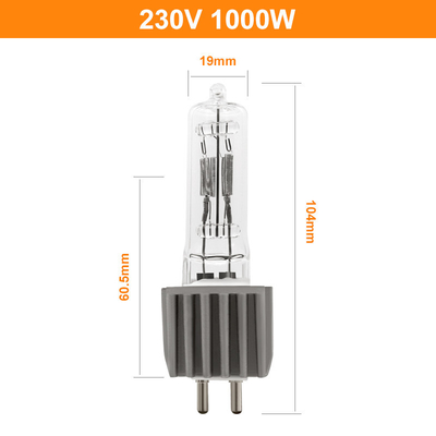 G9.5 2 Pin Lampu Halogen Bulb 230V 1000W Studio Single Berakhir 250h