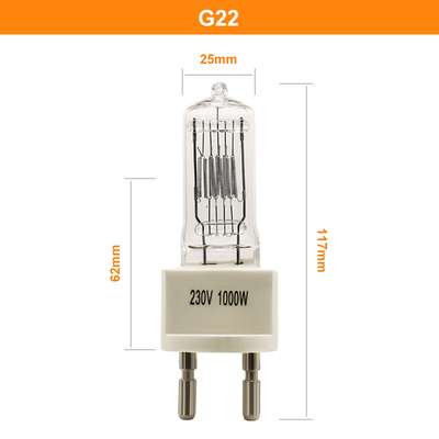 Lampu Optik Tampilan Halogen Berakhir Tunggal 3200k 230V 1000 Watt G9.5