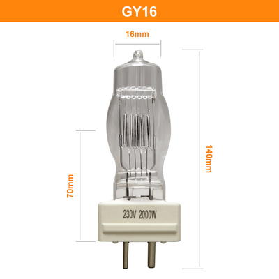 GY16 2000w Lampu Halogen Berakhir Tunggal 230v Untuk Osram 64788 CP / 72 FTM