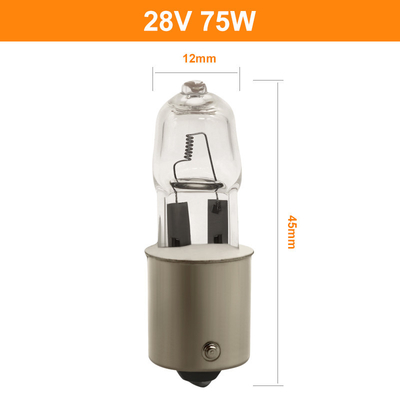 Lokomotif Kereta Api Lampu Halogen Kuarsa 28V 75w Bohlam Halogen Bening Dapat Diredupkan