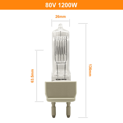 80V 1200W Lampu Halogen Theater TV AC Reflektor Bola Lampu Kuarsa Penggantian