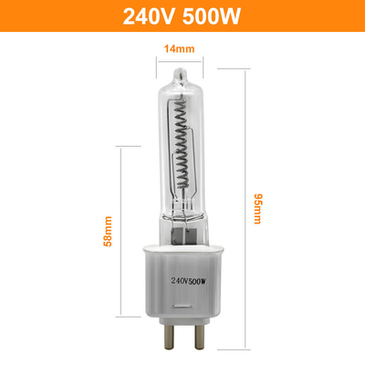 T4 500w Lampu Kuarsa Lumens Lampu Panas Inframerah Halogen G9.5 Tinggi 240v
