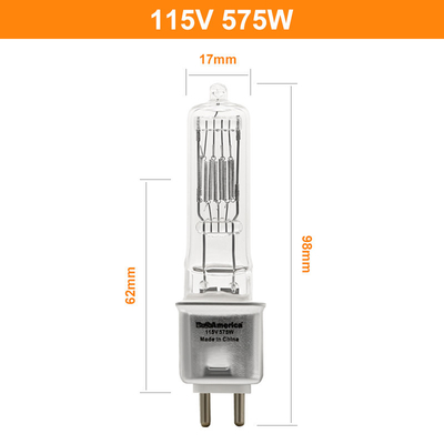 230v 115V 575W G9.5 Bi Pin Halogen Bulb Penggantian Fotografi