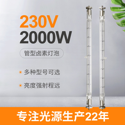230V 2000W Tungsten Double Ended Linear Halogen Lamp Komersial 215mm Leads