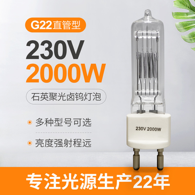 230v 2000w G22 Quartz Halogen Bulb Bi Pin Halogen Lamp Explosion Proof