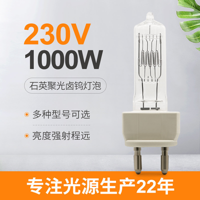 230v 1000w Single Ended Halogen Light Bulb Film Studio Lighting Lampu Proyektor Film 300h